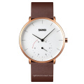 New Arrival Skmei 9213 Leather Quartz Watch Stainless Steel Buckle Waterproof 3ATM for Men